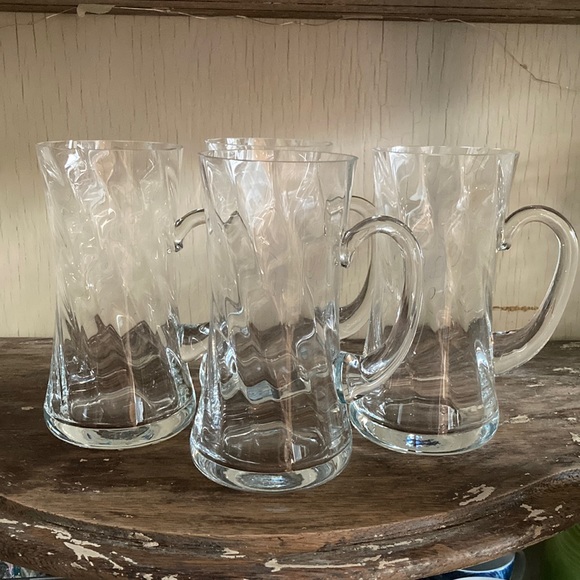 Other - Crystal Beer Mugs Glasses vintage set of 4